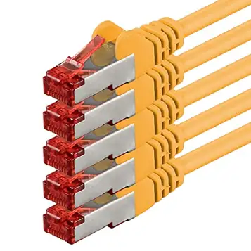 1aTTack.de 1aTTack 88301 2m CAT6 nätverkskabel CAT.6 patchkabel Ethernet-kabel SFTP PIMF 1000 Mbit s 5 bitar gul