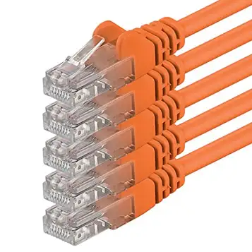 1aTTack.de Cat6 1m orange 5 delar nätverkskabel patchkabel Cat6 Lan-kabel 1000 Mbits Ethernet Lan orange 5 delar kompatibel med CAT5 cat5e CAT7 CAT8