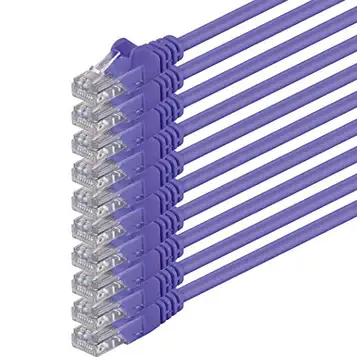 1aTTack.de Cat6 0,25 m violett 10 delar nätverkskabel patchkabel Cat6 Lan-kabel 1000 Mbits Ethernet Lan violett 10 delar kompatibel med CAT5 cat5e CAT7 CAT8