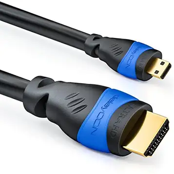 deleyCON 3,0m Micro HDMI-Kabel HDMI 2.0/1.4a Kompatibel High Speed med Ethernet (Senaste Standard) ARC 3D 4K Ultra HD 1080p 2160p Svart