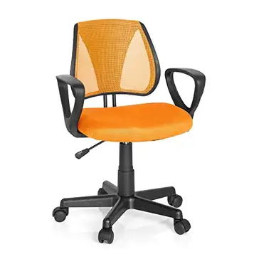 hjh OFFICE 725107 Barn- och ungdomsstol KIDDY CD mesh orange skrivbordsstol med armstöd justerbar höjd