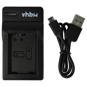 vhbw USB-laddare kompatibel med Sony Alpha NEX-F3D, NEX-F3K, SLT-A33, SLT-A33L, SLT-A33Y kamera videokamera batteri – laddningsdocka, laddningskontroll