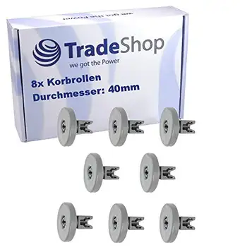 Trade-Shop 8 x korstång 40 mm Ø för Zanussi ZDF601M ZDF601S ZDF6745 ZDI100N ZDI100W ZDI100X ZDI101X ZDI110X ZDI111B ZDI111N ZDI11W ZDI11X ZDI12B diskmaskin han