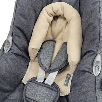 BambiniWelt by Rafael K. BAMBINIWELT Huvuddyna, kudde för babystol, kompatibel med Maxi Cosi-modell Cabrio Fix och Citi, grupp 0, fleece (beige)