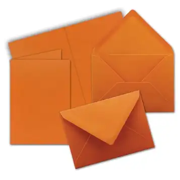 FarbenFroh by GUSTAV NEUSER 80 x vikbara kort, set med kuvert DIN A6/C6 – terrakotta (orange) – 14,8 x 10,5 cm – set med dubbla kort – serie färger glad