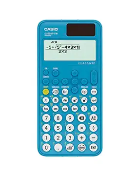 Casio FX-85SP CW Vetenskaplig miniräknare, rekommenderas för den spanska och portugisiska läroplanen, 5 språk, mer än 300 funktioner, sol, blå färg