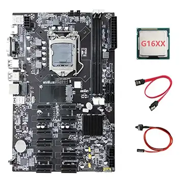 Oikabio B75 ETH mining moderkort 12 PCIE+G16 CPU+SATA-kabel + brytkabel LGA1155 MSATA DDR3 B75 BTC moderkort