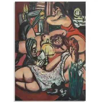 KSHAO ATHQW Berömd Max Beckmann-affisch i sovande kvinna väggkonst abstrakt canvasmålning vintage Max Beckmann-tryck för heminredning bilder 20 x 30 cm ingen ram