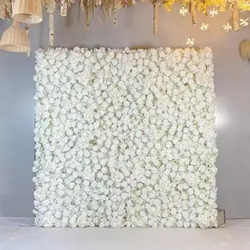 ABBNIA 2m*2m/6.5 * 6.5FTArtificial Flower Background Wall Cloth Background Flower Wall Floral Arrangement Flower Wall Panel Set Silk Hydrangea Floral Panel for Photo Bac