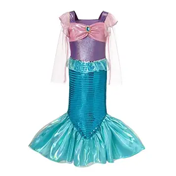 Lito Angels Princess Ariel Little Mermaid Fancy Dress Up kostym för barn Flickor i åldern 5-6 år, lila blå