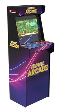 Iconic Arcade Ikonisk arkad anpassningsbar arkadskåp i full storlek 21 tums display retro spel 1 000 + spel 16 knappar 2 joysticks