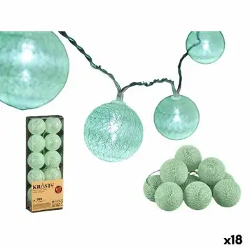 Bollkrans med LED Mint Ø 6 cm 2 m (18 antal)