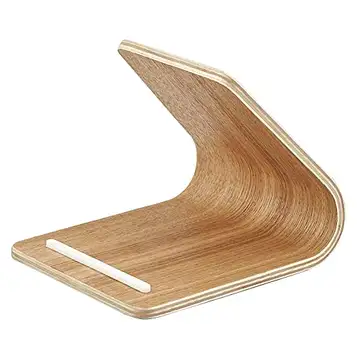 YAMAZAKI 7327 RIN plywood surfplattestativ, beige, plywood, minimalistisk design, 12 x 14 x 11,5 cm (L x B x H)