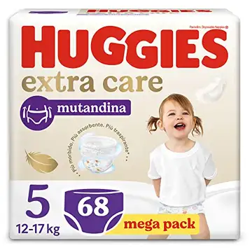 HUGGIES Extra Care Trosor storlek 5 (12-17 kg), Förpackning om 68 blöjor