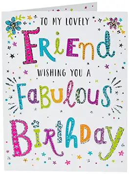 Piccadilly Greetings Modernt Fabulous Friend födelsedagskort – 20 x 15 cm – Regal Publishing