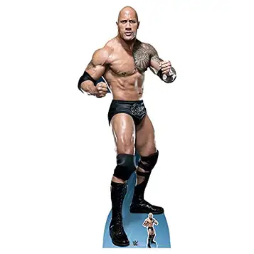 STAR CUTOUTS Officiell starskärning av WWE-brottaren Dwayne "The Rock" Johnson ("Just Bring It"), pappstativ i livstorlek, storlek: 195 cm