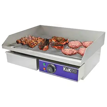 Monster Shop Elektriskt Stekbord   4,2 kW Grillplatta Rostfritt Stål 50 cm BBQ Grill