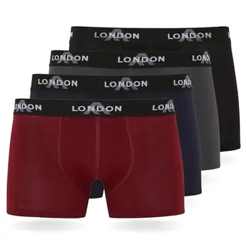 FM London (4/8-pack herrunderbyxor boxershorts för män i bomull, åtsittande och bekväm för daglig användning Bodycon hipster boxershorts för män, Klassiska mörka färger (4 delar), XXL