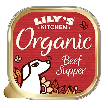 Lily's Kitchen Lilys kök tillverkat med naturliga ingredienser vuxen våt hundmat bricka organiskt nötkött 11 x 150 g