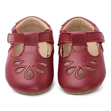 Dotty Fish Baby flicka Mary Jane First Walking Shoes Walker, Röd Röd T Bar 22 EU