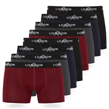 FM London (4/8-pack herrunderbyxor boxershorts för män i bomull, åtsittande och bekväm för daglig användning Bodycon hipster boxershorts för män, Blandade mörka färger (8 delar), XL