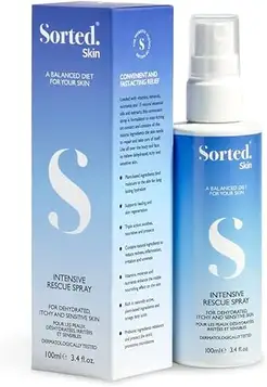 S SORTED Sorted Skin räddningsspray för torr, uttorkad och känslig hud för att lugna och ge näring åt, kliande hudlindring med prebiotiska ingredienser 100 ml