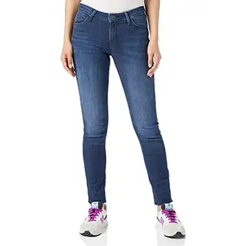 Lee Scarlett skinny jeans för kvinnor, Blå (Dark Ely Jd), 27W x 35L