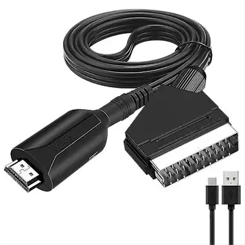 YINFEILI Portabel HDMI till SCART-omvandlare Kabel Video Audio Adapter Ledning 1M för HD TV DV