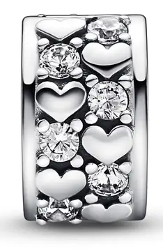 Pandora Moments Infinite Hearts Sparkling Clip Sterling silver klämmstop 792235C01