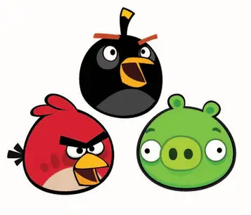 Home-tex Wallstickers - Angry Birds - 3 st - 25x26,5 cm - 3D-effekt