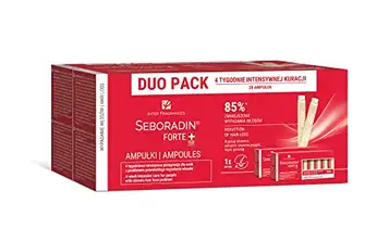 SEBORADIN Forte Serum DUO PACK for Hair Growth and Anti-Hair Loss, Treatment of Both Chronic Hair Loss and Thinning Hair, with Natural Extracts and Vitamins, Ampoules, (7 x 5 ml)