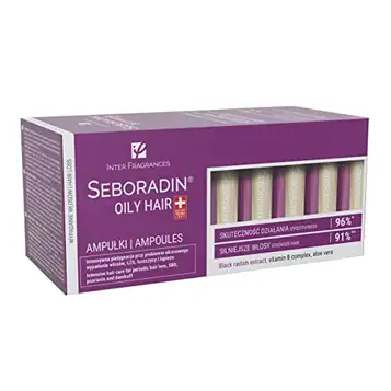 SEBORADIN Oily ambuller, regeneration for oily hair, hydration and less hair loss, antiseptic effect and protection, (14 x 5 ml)