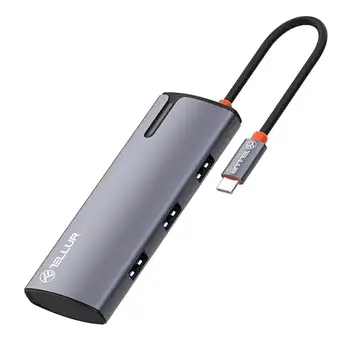 TELLUR USB-C Hub, PD 3.0 100 W, HDMI, 3 x USB 3.0