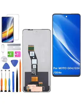 HLYGZX Ersättning originaldisplay för Motorola Moto G04/G24 LCD-skärm, för Moto G04s display display display Digitizer Assembly reparationssats