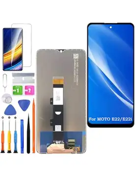 HLYGZX Ersättning originaldisplay för Motorola Moto E22/E22i LCD-skärm, XT2239 display Digitizer Assembly reparationsdelar sats