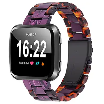 TopTen Klockarmband kompatibelt med Fitbit Versa 2/Versa/Versa Lite/Versa Special Edition Smartwatch, hartsarmband utbyte tillbehör justerbart armband a