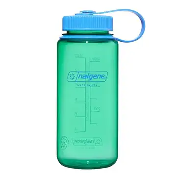 Nalgene vattenflaska – lättviktig hållbar tritan BPA-fri okrossbar flaska för backpacking, vandring, gym, 473 g, bred mun, pastellgrön