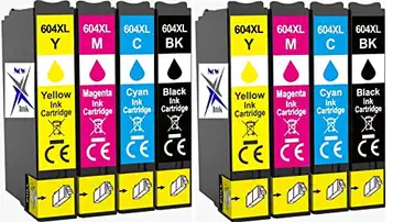 Now Ink Ltd ® Ananas 604 XL bläckpatroner ersättning för 604XL. Kompatibel med Epson 604XL. WF-2910DWF/WF-2930DWF/WF-2935DWF/WF-2950DWF, XP 2200 2205 3200 3205 42005 (2X Fullständiga uppsättningar)