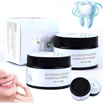 TiLLOw Amore Paris Teeth Whitening, Activated Coconut Teeth Whitening Powde,Amore Paris Tooth Whitening Powder, Activated Charcoal Powder, Effective Remover Stains from Coffee (2 pcs)