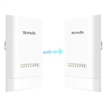 Tenda OS3 Bridge WiFi Extern åtkomstpunkt (867 Mbps/5 GHz, 12 dBi riktantenn, 4 x 10/100 Mbit/s LAN-portar, 5 km räckvidd, centraliserad hantering) (2-pack)