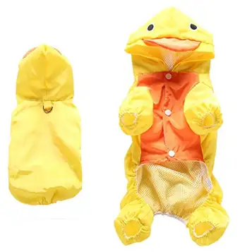 HXKJ Rabbit Frog Duck Shark Shape Pet Polyester Valp Vattentät Four-Leg Raincoat Doggie Hooded Rain Gear Jumpsuit Rainwear Suit