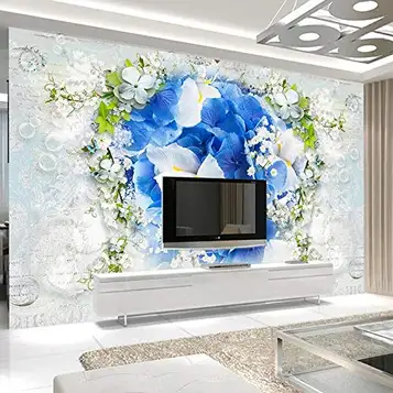 DJMJHG Anpassad 3D-fototapet blomma modern pastoral blommig väggmålning vardagsrum soffa tv bakgrund väggmålning väggbeklädnad, 350 cm (B) x 250 cm (H)