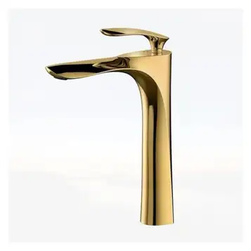 GKJHTED Waterfall Faucet Gold Basin Faucet Hot and Cold Basin Washbasin Mixer Tap Single Hole Faucet Toilet Table Basin High Gold, Faucets for Bathroom Sinks (Long)