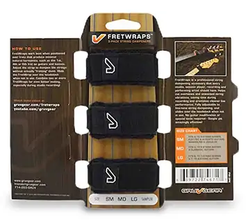 Gruv Gear FretWraps 3-pack strängmallar, medium, svart