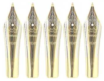 Gullor 5 st reservoarpenna stift passar Jinhao reservoarpenna 159/450/750 gold bent nib Guld