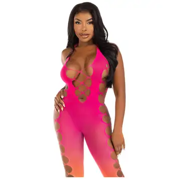 Leg Avenue Ombre Footless Bodystocking Pink