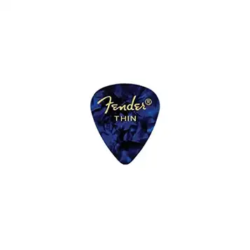 Fender 351 Form Premium plektrum (12 pack) för elgitarr, akustisk gitarr, mandolin och bas 351 Thin BLUE MOTO