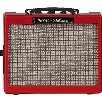 Fender Mini Deluxe Amp, lämplig för elgitarr och bas – röd