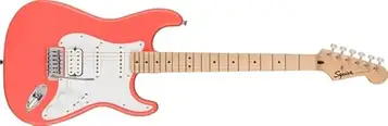 Fender Squier by  Limited Edition Sonic® Stratocaster® elgitarr, lönngreppbräda, vit slagbräda, Tahitian Coral