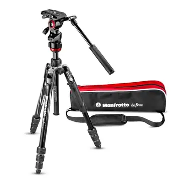 Manfrotto Travel Befree Live Aluminium Tripod Twist, videohuvud, svart, kompakt (MVKBFRT-LIVEUS)